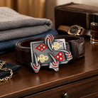Ace Playing Cards Belt Buckle | Crystal Detail | Rock Style - Flash My Buckle