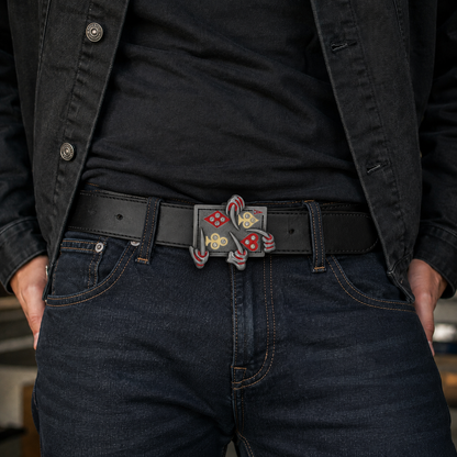 Ace Playing Cards Belt Buckle | Crystal Detail | Rock Style