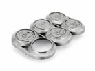 Set of six cans belt buckle on a white background