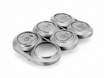 Set of six cans belt buckle on a white background