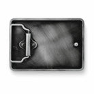 rear of Belt buckle with a metallic finish on a white background
