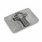 Celtic Cross belt buckle design on a textured surface