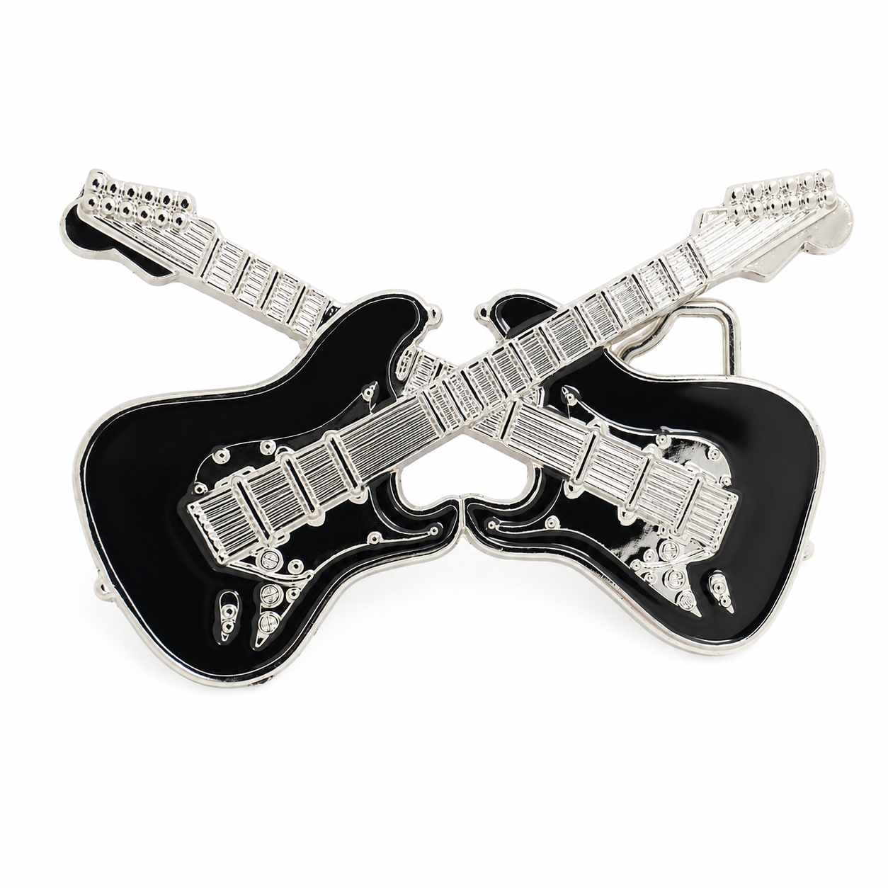 2 Guitars Belt Buckle