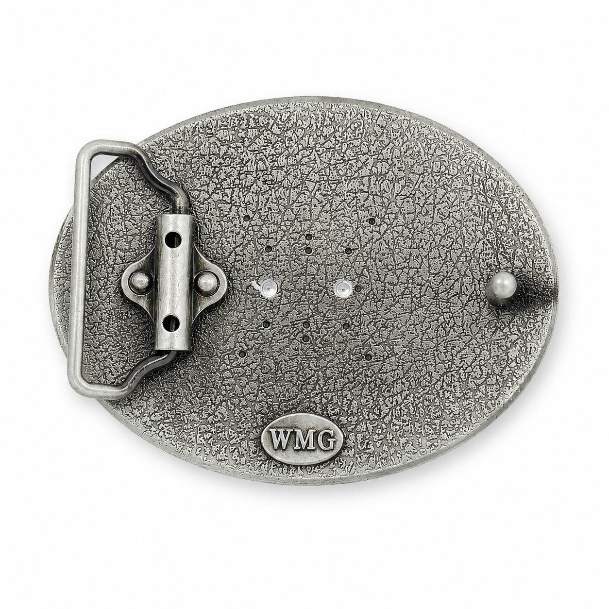 rear of oval longhorn belt buckle