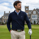 Golf Belt Buckle | Green Enamel & Yellow Golf Bag Detail - Flash My Buckle
