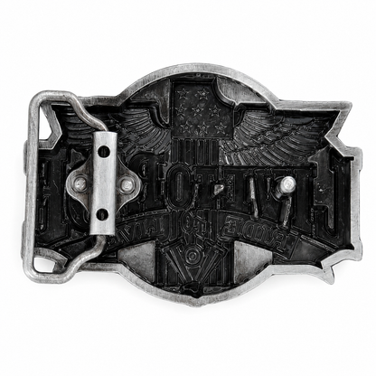 Live to Ride Belt Buckle | Wings, V-Twin Engine & Stars