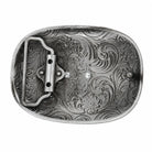 Cowboy Boot Belt Buckle | Brass Boot on Silver Scroll Engraving Flash My Buckle