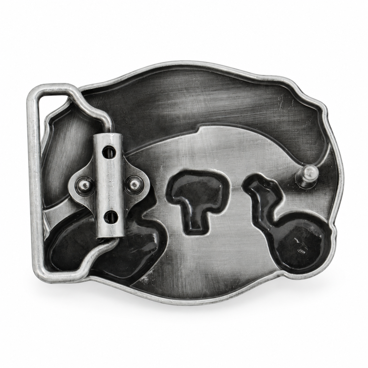 Rear of FMB236 Country Music belt buckle showing interchangeable belt fitting