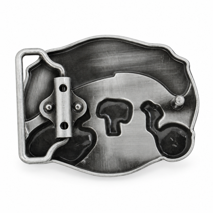 Rear of FMB236 Country Music belt buckle showing interchangeable belt fitting