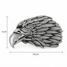 Eagle Head Belt Buckle size guide - 9.5 cm wide by 5 cm high