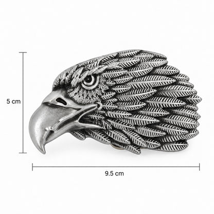 Eagle Head Belt Buckle size guide - 9.5 cm wide by 5 cm high