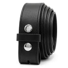 Black 38mm leather belt for buckles