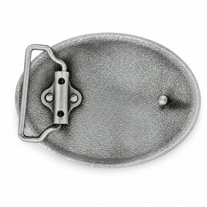 Lone Star Belt Buckle – Western Tribal Flame Antique Silver