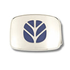 New Holland Blue Logo on a Chrome background belt buckle