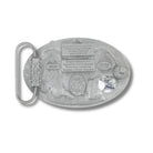 Reverse of belt buckle with detailed design