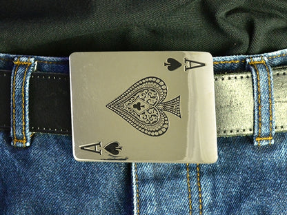 Ace of Spades Belt Buckle – Silver