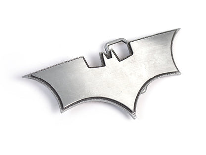 Batman Begins Belt Buckle – Brushed Chrome Edition