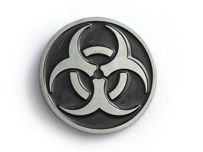 Biohazard Belt Buckle – Black & Silver Symbol