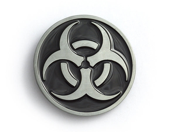Biohazard Belt Buckle – Black & Silver Symbol