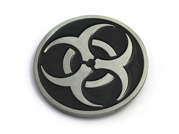 Biohazard Belt Buckle - Black & Silver Symbol