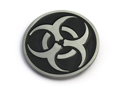 Biohazard Belt Buckle – Black & Silver Symbol