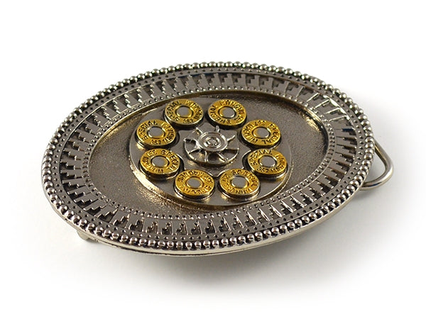 Western Bullet Chamber Belt Buckle – Revolver Style