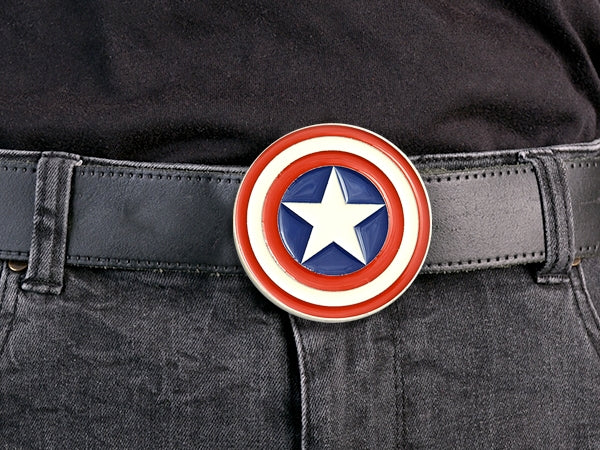 Captain America Belt Buckle – Vibranium Shield Style