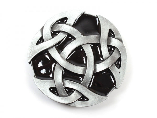 Intertwined Celtic Birds (Black & Silver) Belt Buckle