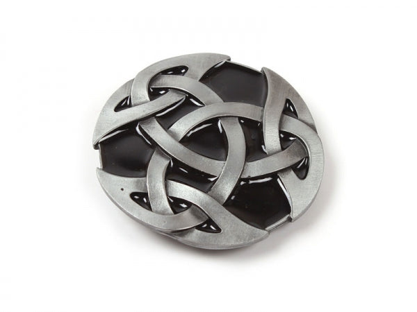 Celtic Belt Buckle – Black Enamel Knotwork