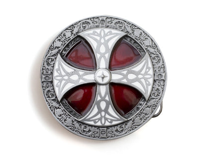 Celtic Cross Belt buckle with red & white cross