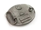 Rear view of the celtic cross belt buckle on a white background