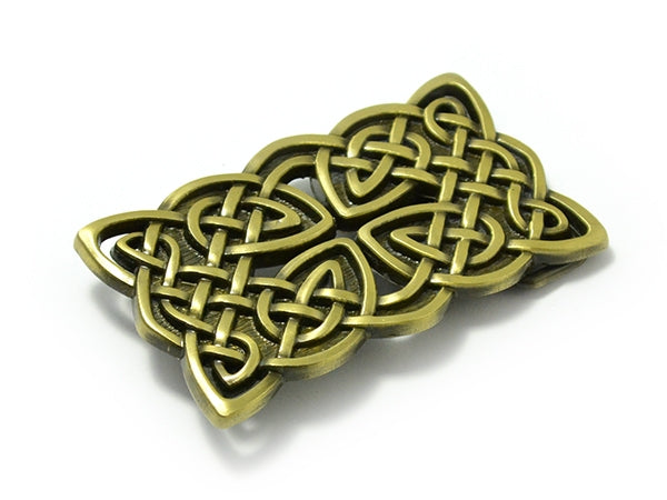 Celtic Cross Belt Buckle - Bronze Interweave