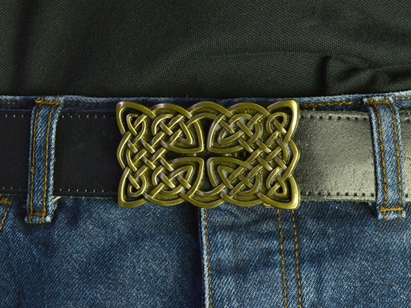 Celtic Cross Belt Buckle – Bronze Interweave