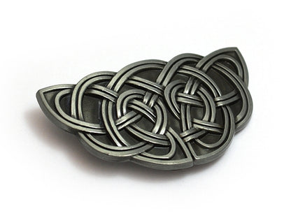 Celtic Belt Buckle – Scallop Cross Weave Design