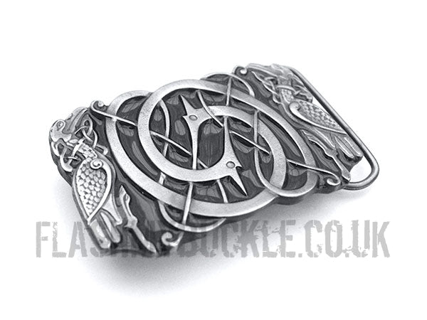 Intertwined Celtic Birds (Black) Belt Buckle