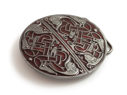 Intertwined Celtic Men (Red) Belt Buckle