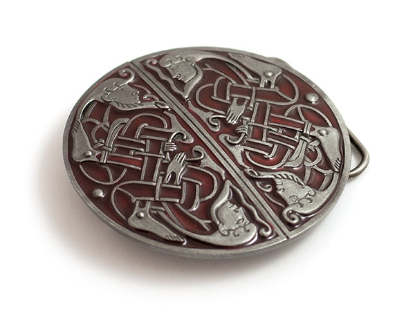 Intertwined Celtic Men (Red) Belt Buckle