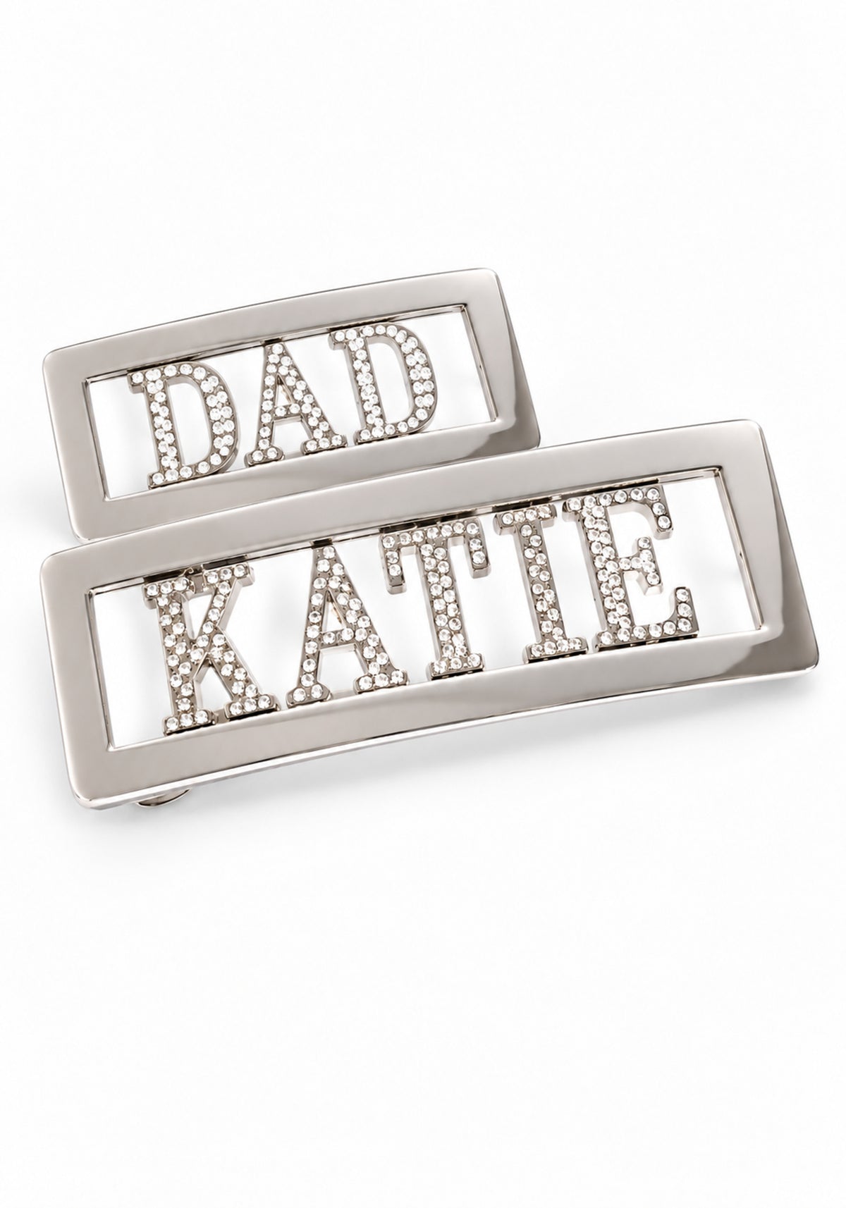 DAD and Katie diamante personalised buckles