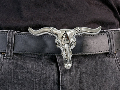 Longhorn Steer Skull Belt Buckle