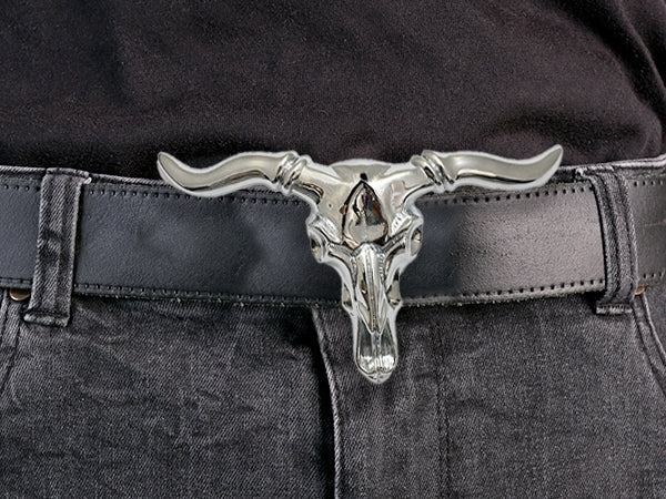 Longhorn Steer Skull Belt Buckle