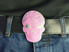 Pink Day of the Dead Skull Belt Buckle