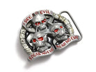 See No Evil Speak No Evil Hear No Evil Skull Belt Buckle