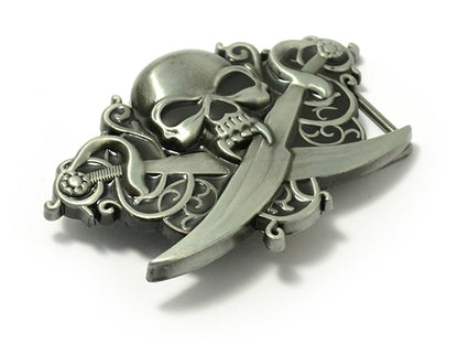 Skull & Crossed Cutlasses Belt Buckle