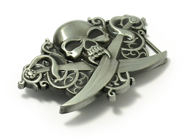 Skull & Crossed Cutlasses Belt Buckle