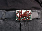 Welsh Dragon Red Enamel Patriotic Flag Belt Buckle