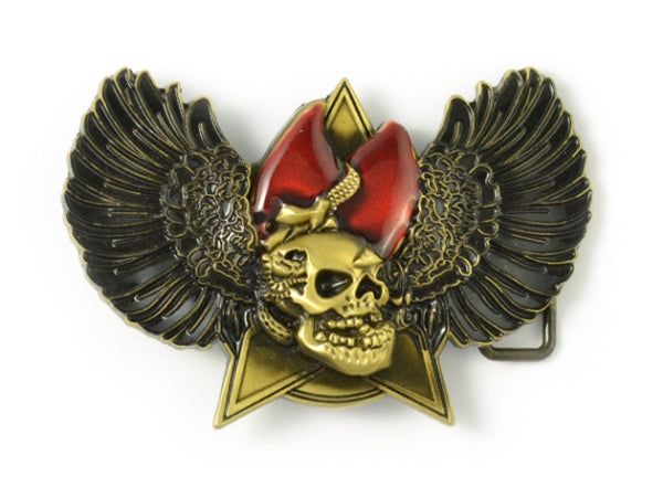 Winged Skull Belt Buckle