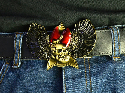 Winged Skull Belt Buckle
