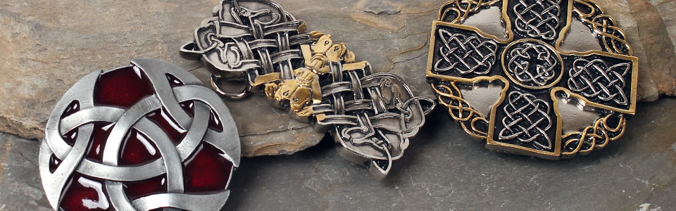 Celtic & gold belt buckles