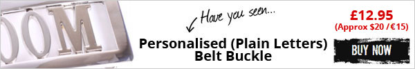 Have you seen Personalised (Plain Letters) Belt Buckle - £12.95 (Approx $20 / €15) - Buy Now