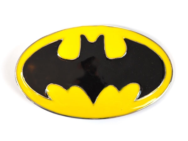 Yellow Black Batman Logo Belt Buckle 